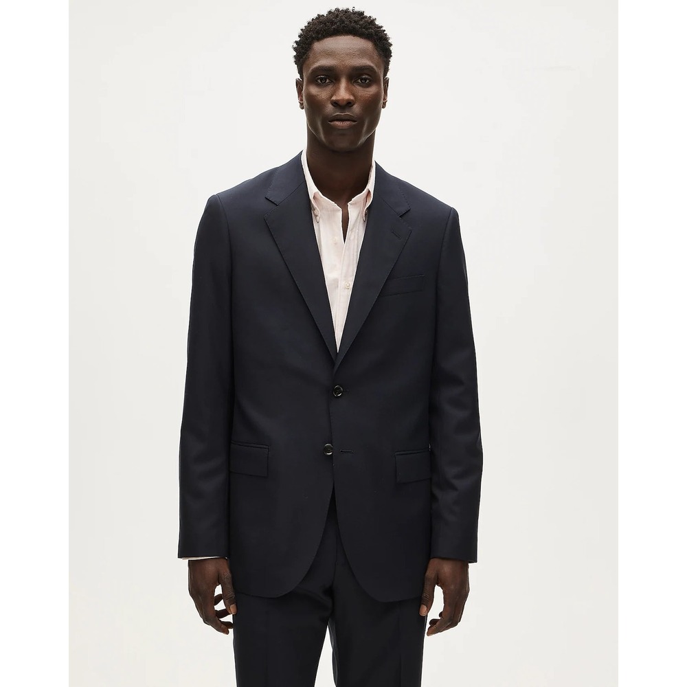 J.Crew Mens 42S Kenmare Relaxed Suit Jacket Navy Blue Italian Wool BZ638 New